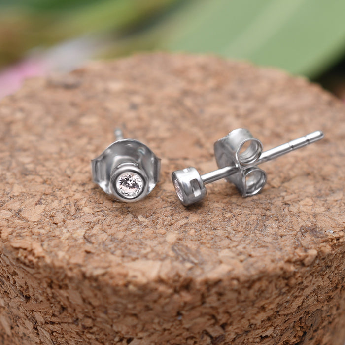 Silver Little Sparkle Studs 2mm