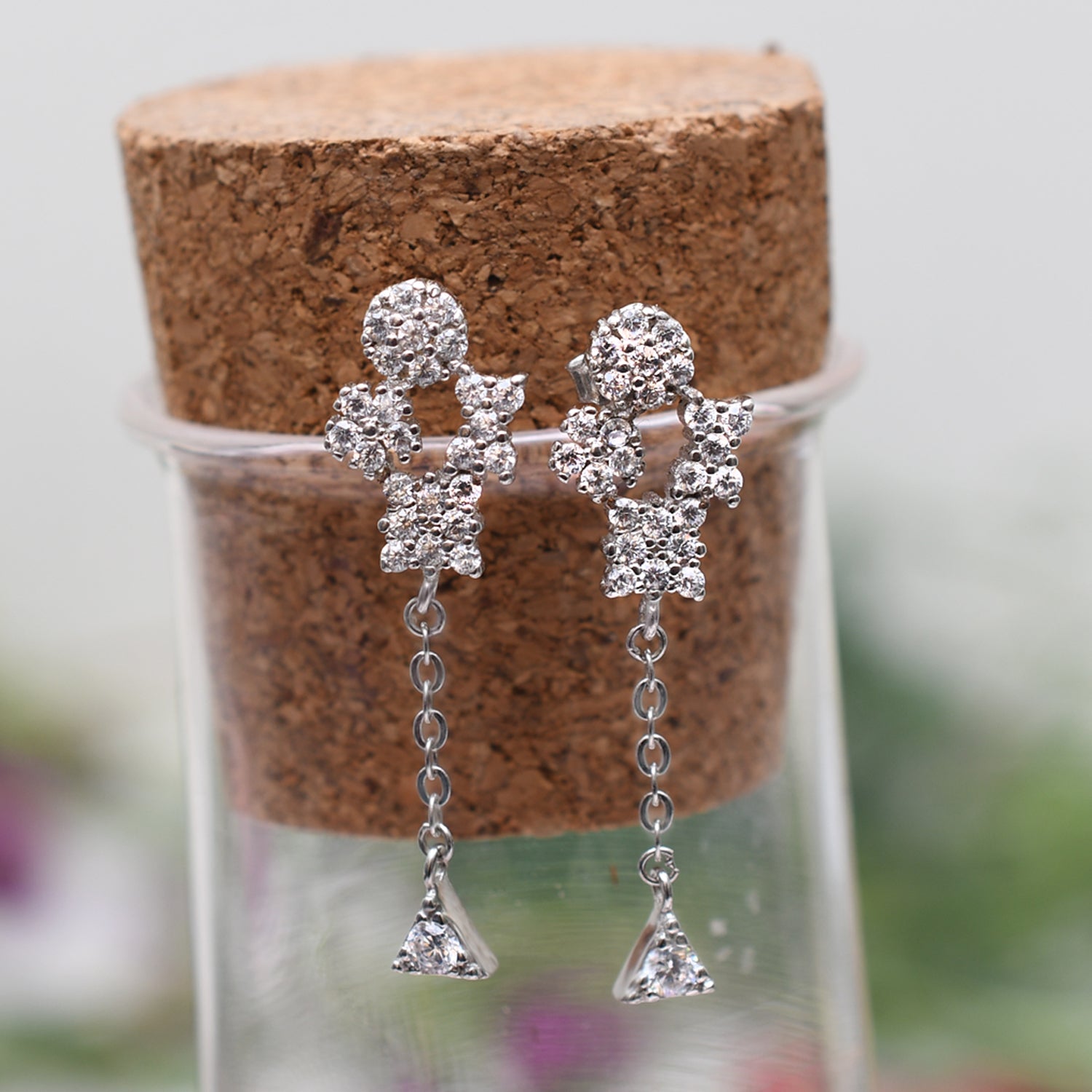 Silver Sparkle Fantasy with Danglers Earrings