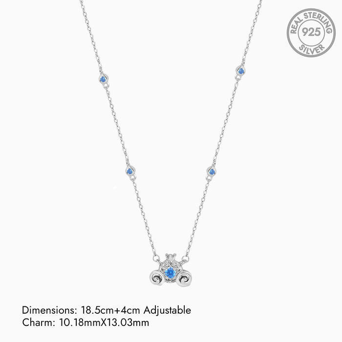 Silver Aquamarine Blue Oxidised Tiara Necklace