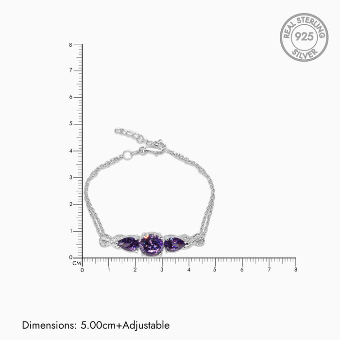 Silver Amethyst Purple Explorer Bracelet