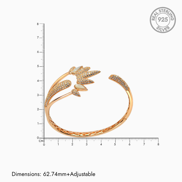 Silver Rose Gold Sparkling Omega Bracelet