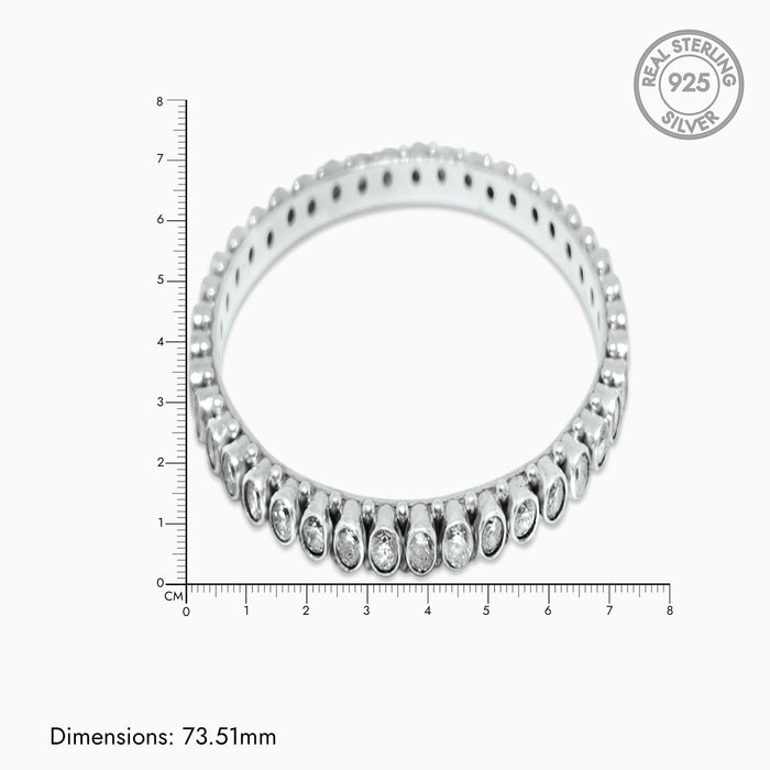 Intricate Zircon Silver Bangles set of 2