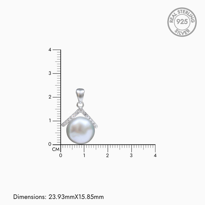 Silver Hill-Top Pearl Pendant