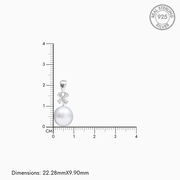 Silver Sparkling Windmill Pearl Pendant