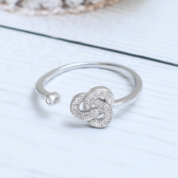 Silver Sparkling Knot Ring