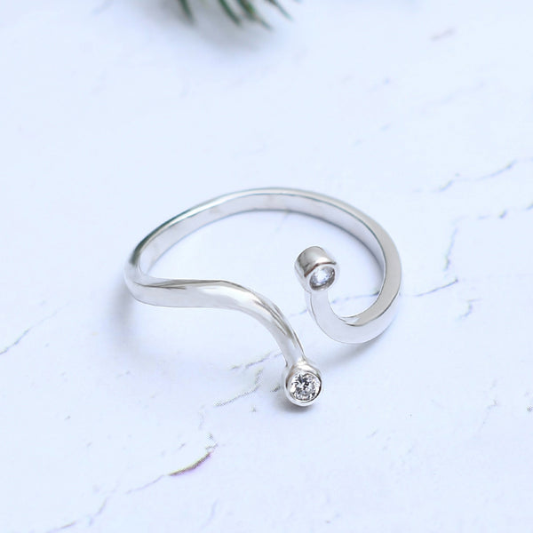 Silver Zircon Charm Ring