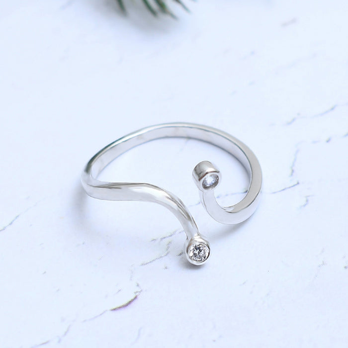 Silver Zircon Charm Ring