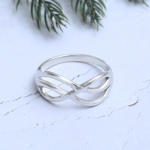 Silver Dual Infinity Ring