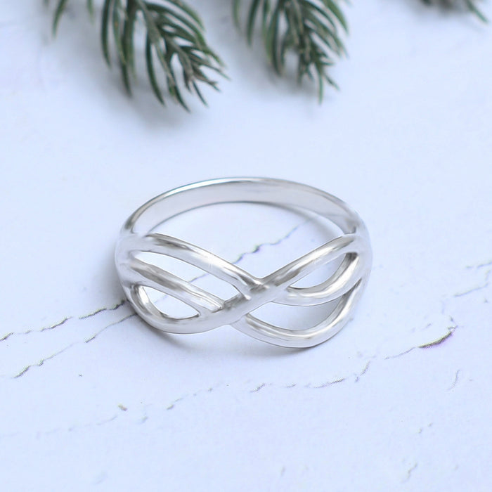 Silver Dual Infinity Ring