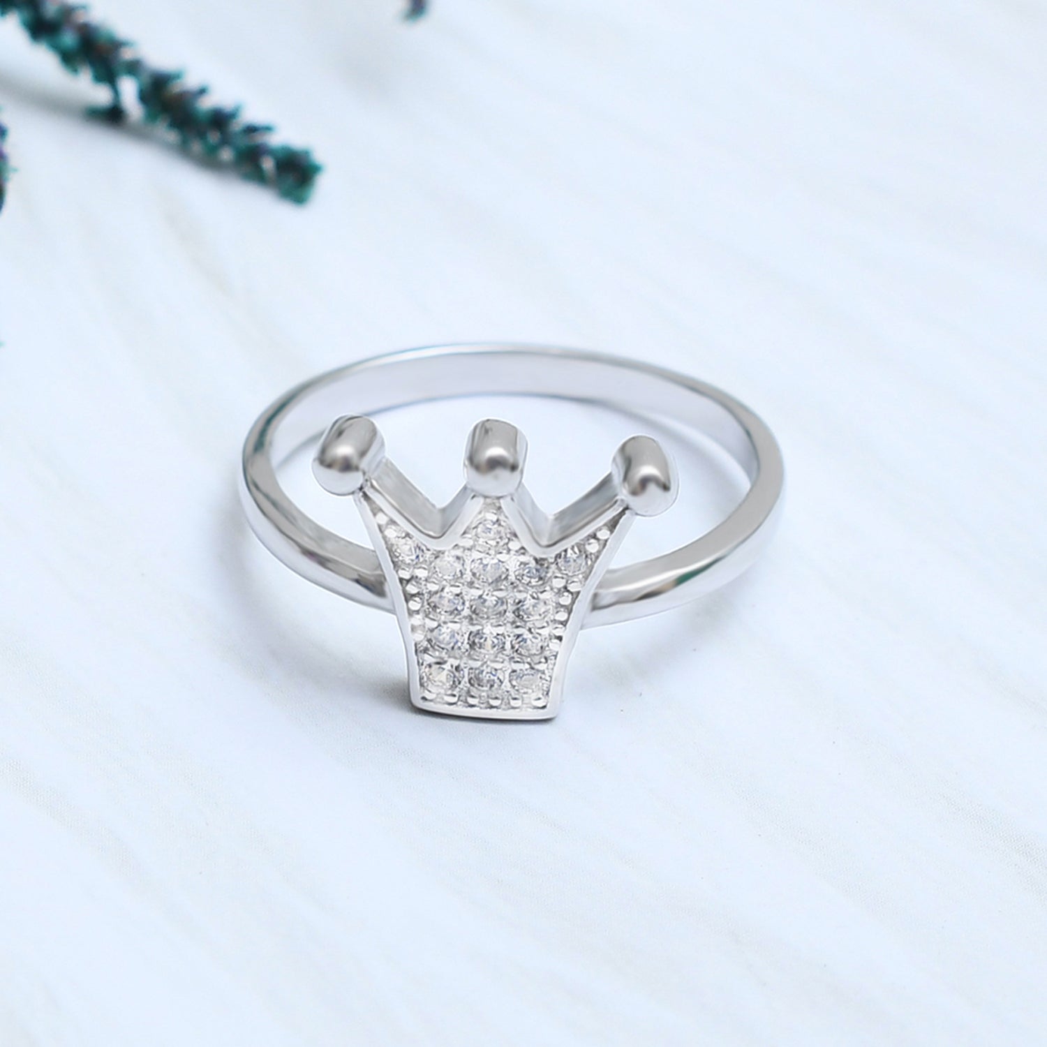 Silver Shimmer Crown Ring