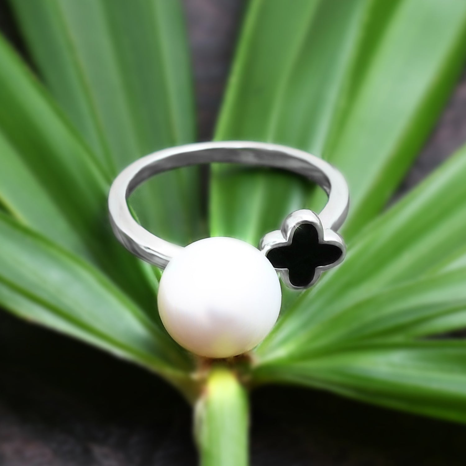 Silver Mystic Pearl Ring