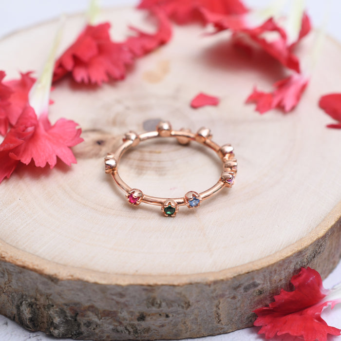 Silver Rose Gold Vibe Ring