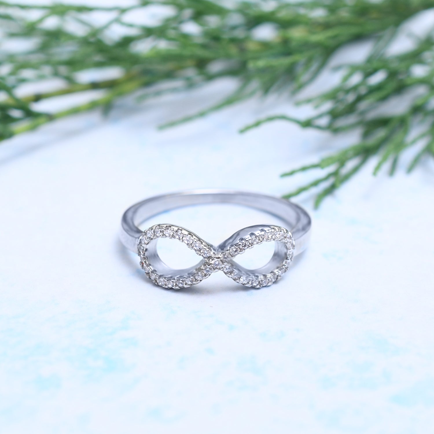 Silver Sparkling Infinity Ring