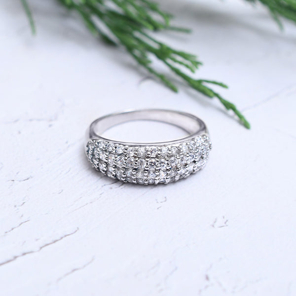 Silver Sparkling Band Ring 6.5mm