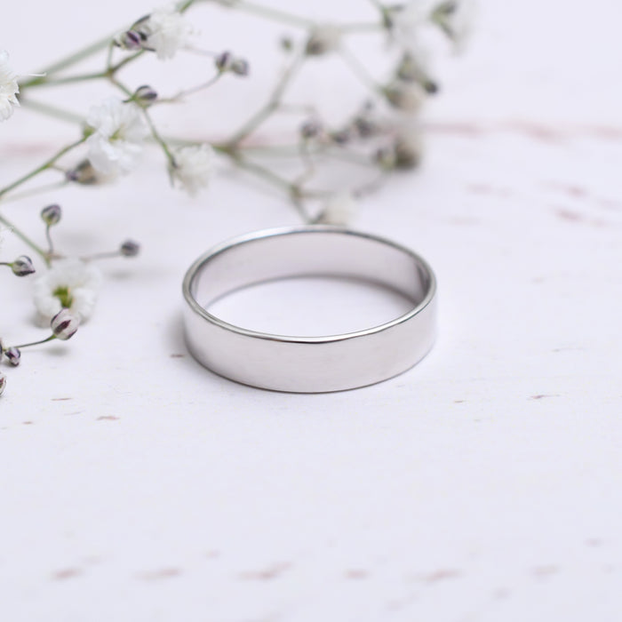 Silver 5mm Unisex Band Ring