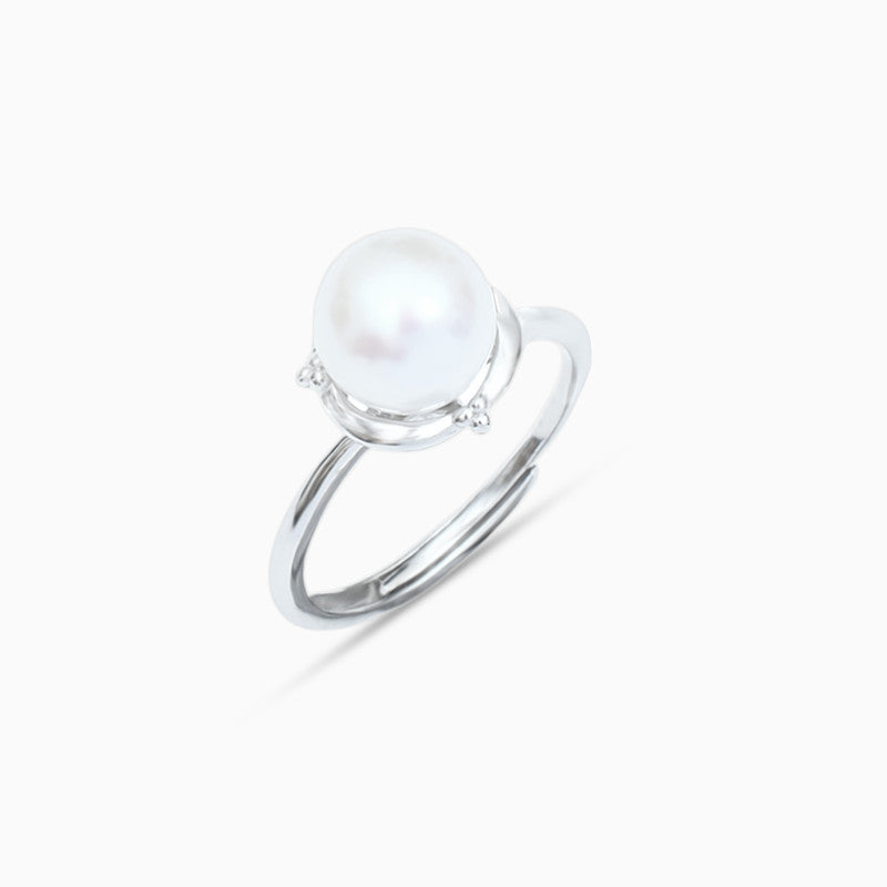 Silver Majesty Pearl Adjustable Ring