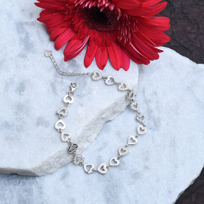 Silver All Heart Love Bracelet