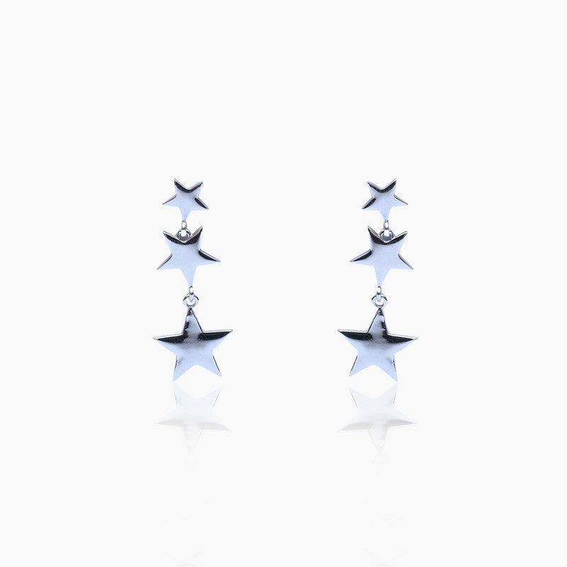 Silver Dangling Stars Earrings
