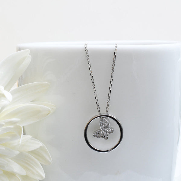  Silver Butterfly Necklace  