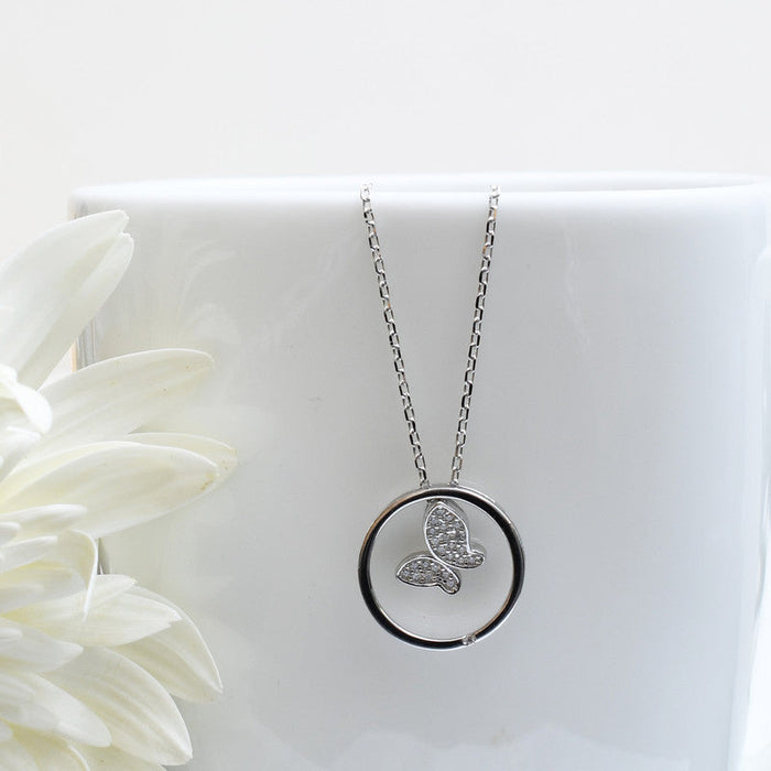  Silver Butterfly Necklace  