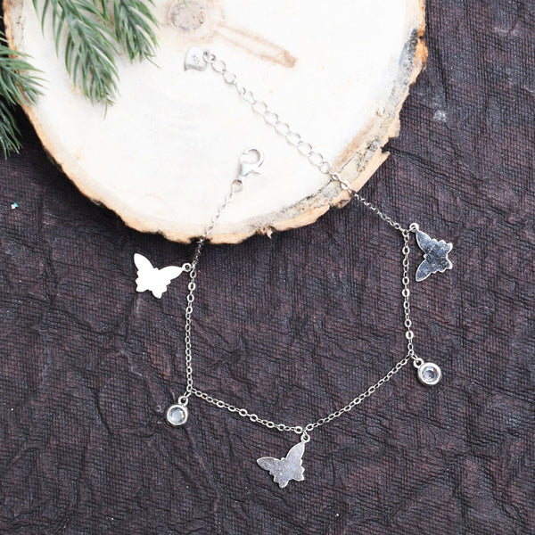 Silver Butterfly Charm Bracelet