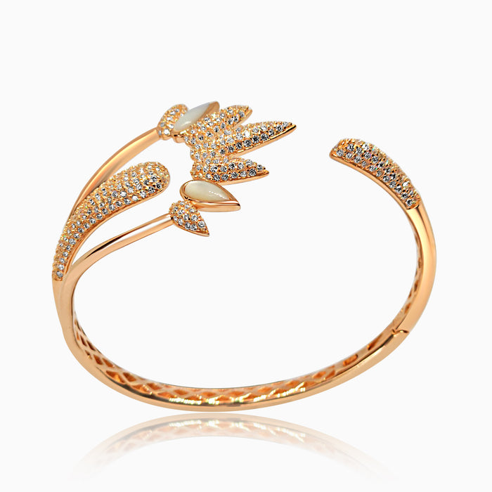 Silver Rose Gold Sparkling Omega Bracelet