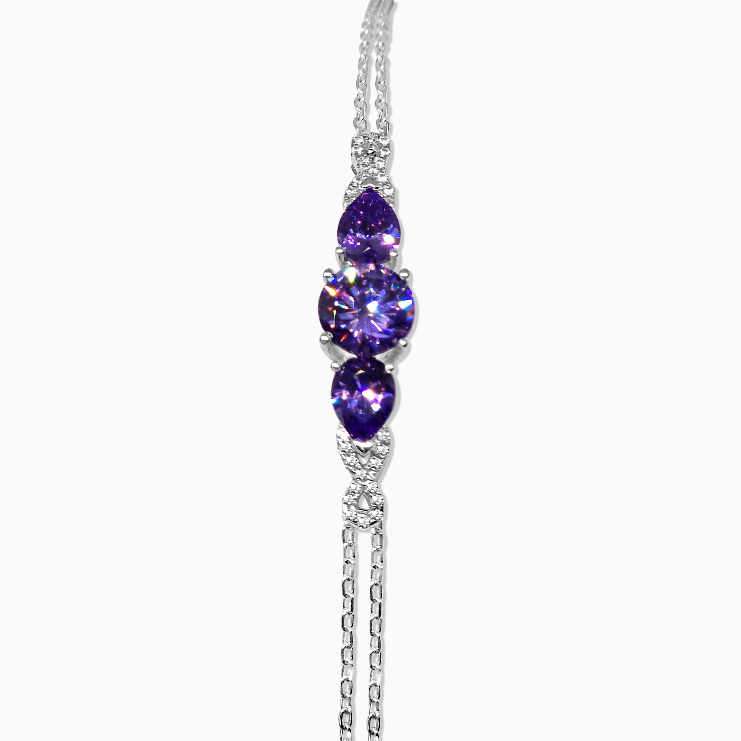 Silver Amethyst Purple Explorer Bracelet