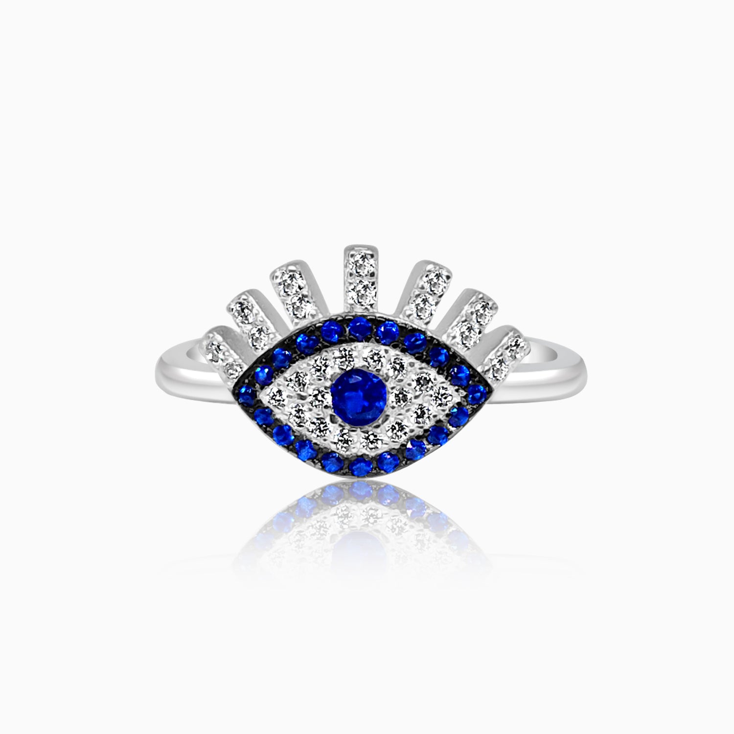 Silver Sparkling Guardian Evil Eye Ring