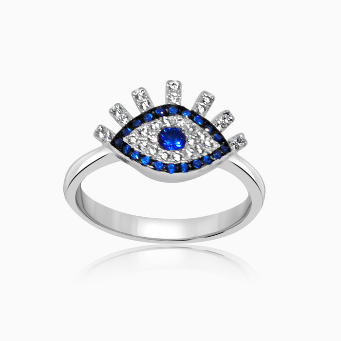 Silver Sparkling Guardian Evil Eye Ring