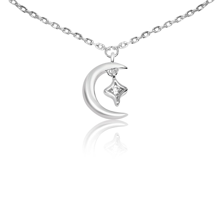 Silver Little Moon Star Bracelet