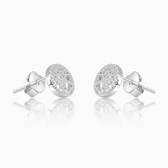 Silver Mini Tree of Life Stud Earrings