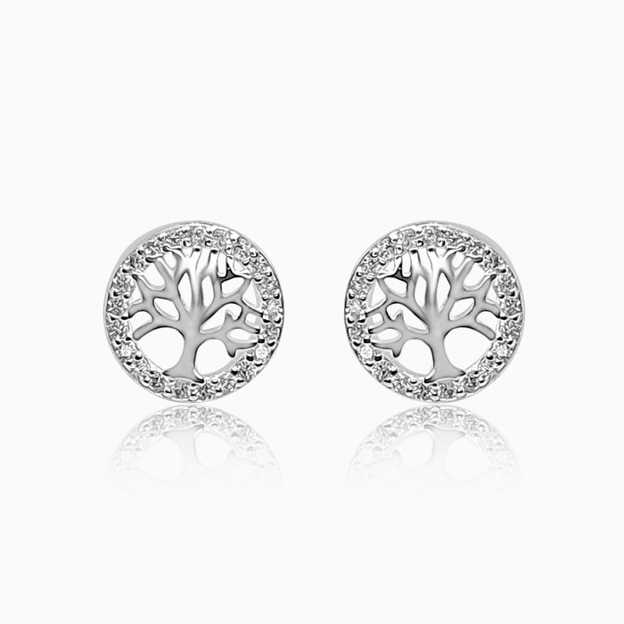 Silver Mini Tree of Life Stud Earrings
