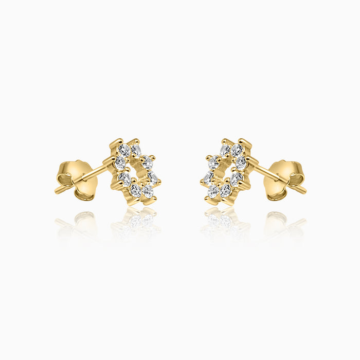 Silver Gold Sparkling Hollow Flower Earrings