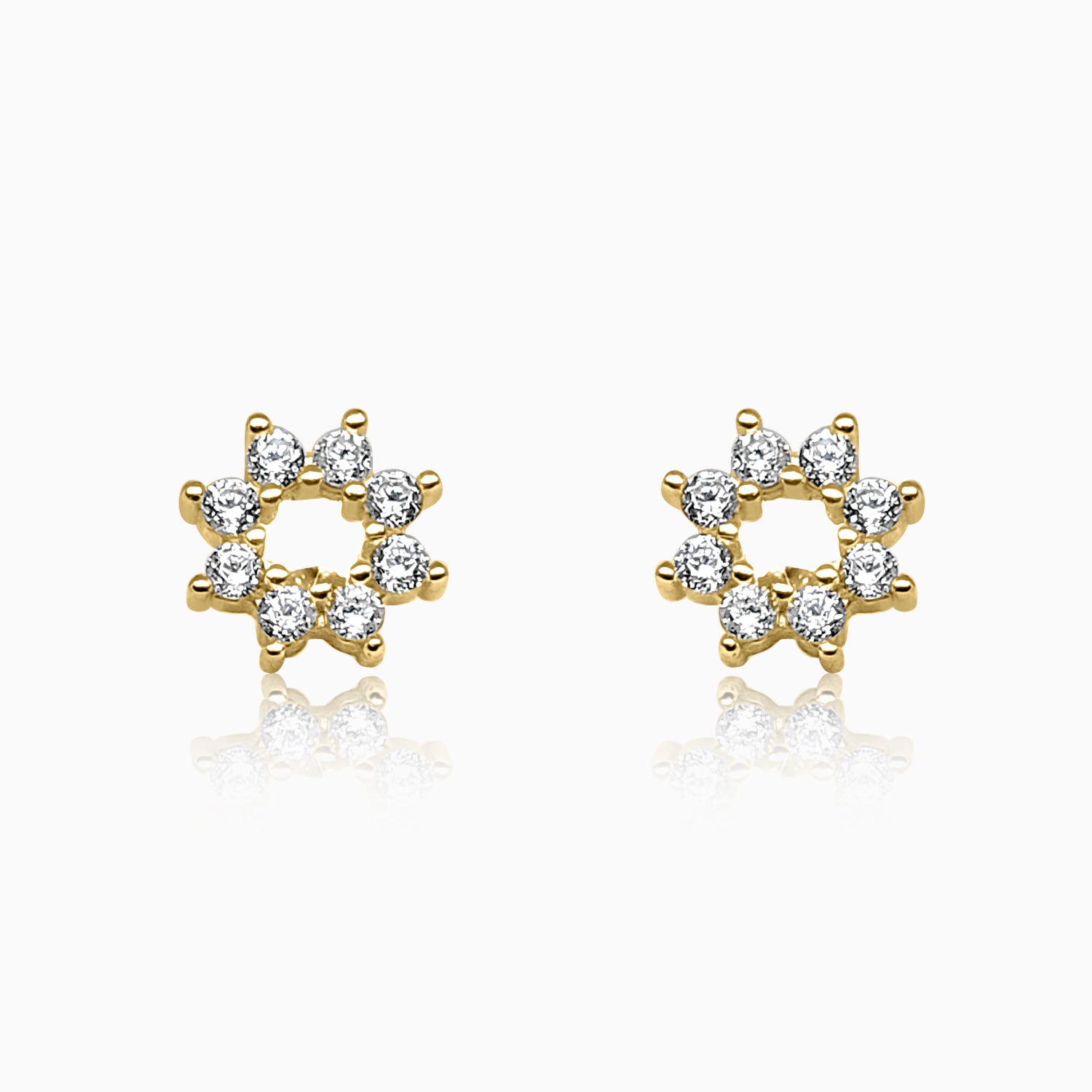 Silver Gold Sparkling Hollow Flower Earrings
