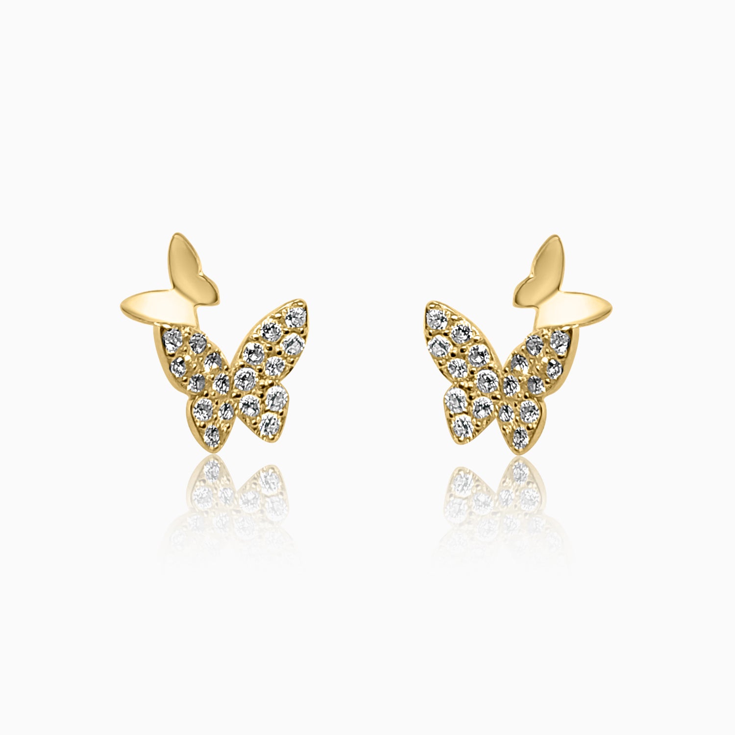 Silver Gold Sparkling Butterfly and Baby Earrings