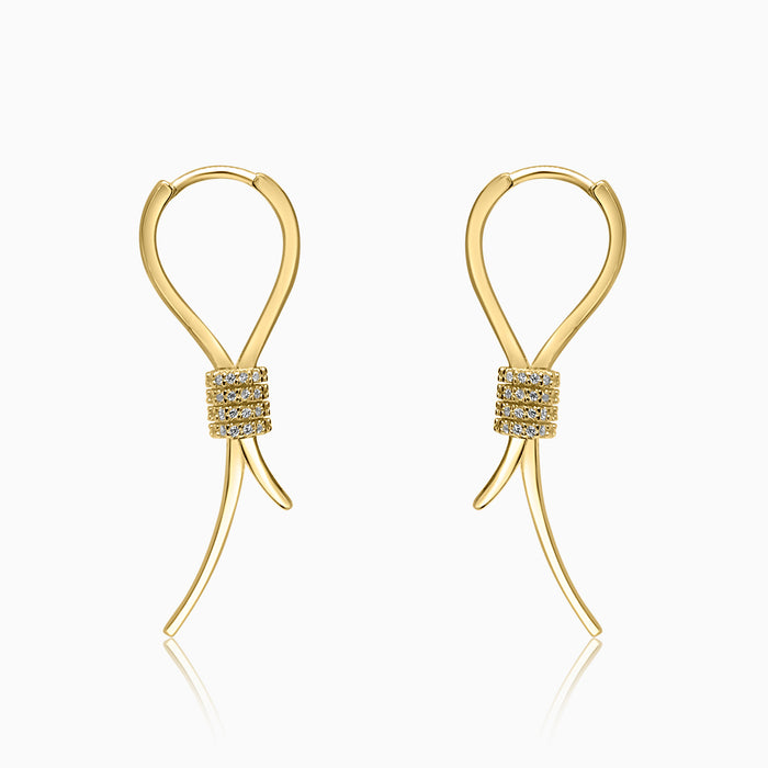 Silver Gold Sparkling Hoop-Knot Earrings