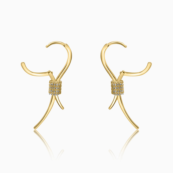 Silver Gold Sparkling Hoop-Knot Earrings