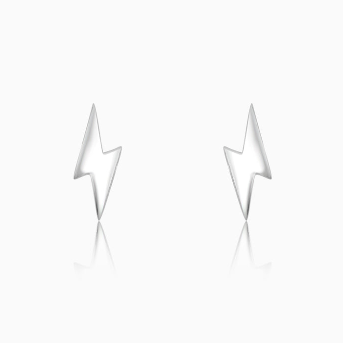 Silver Lightning Bolt Earrings