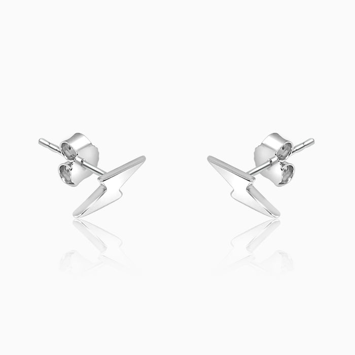 Silver Lightning Bolt Earrings