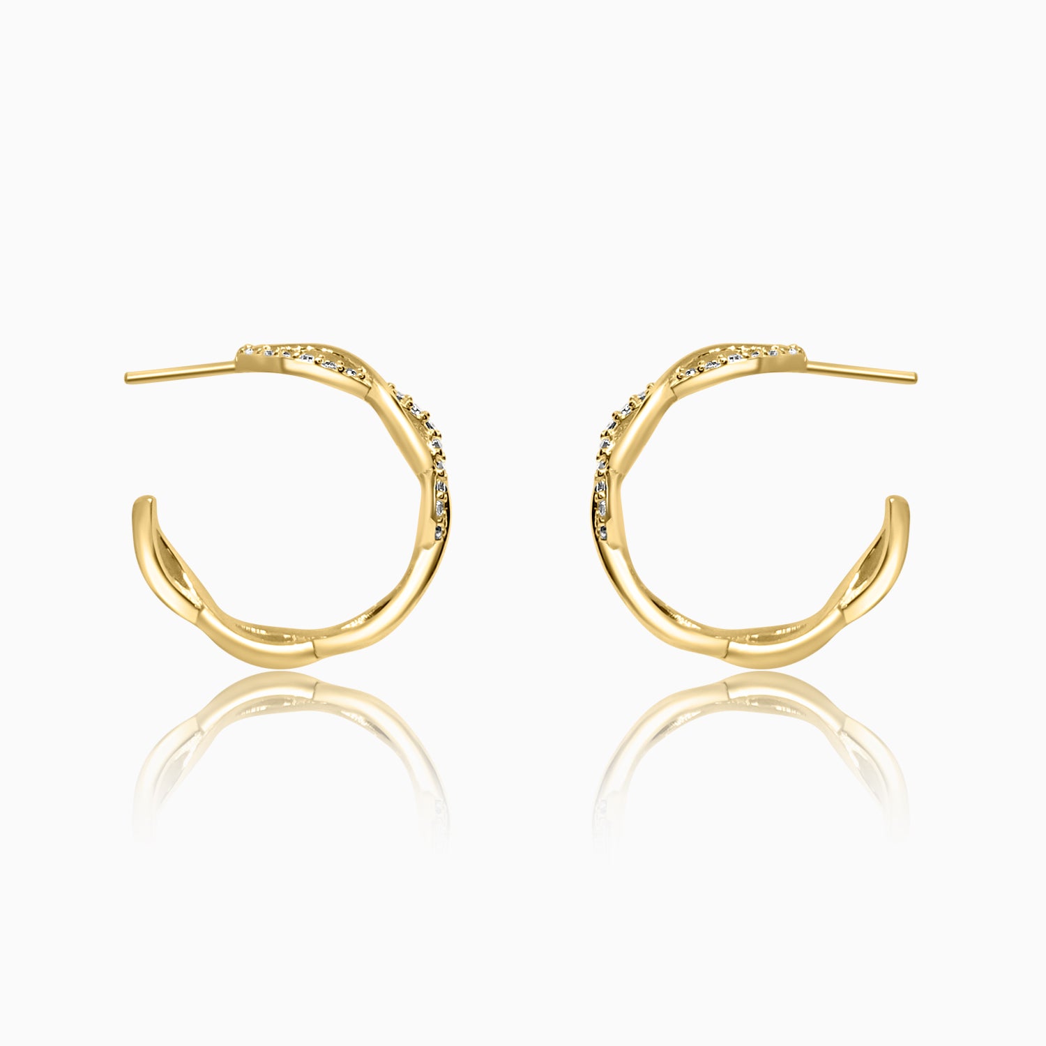 Silver Gold Sparkling Twisted Hoop Earrings