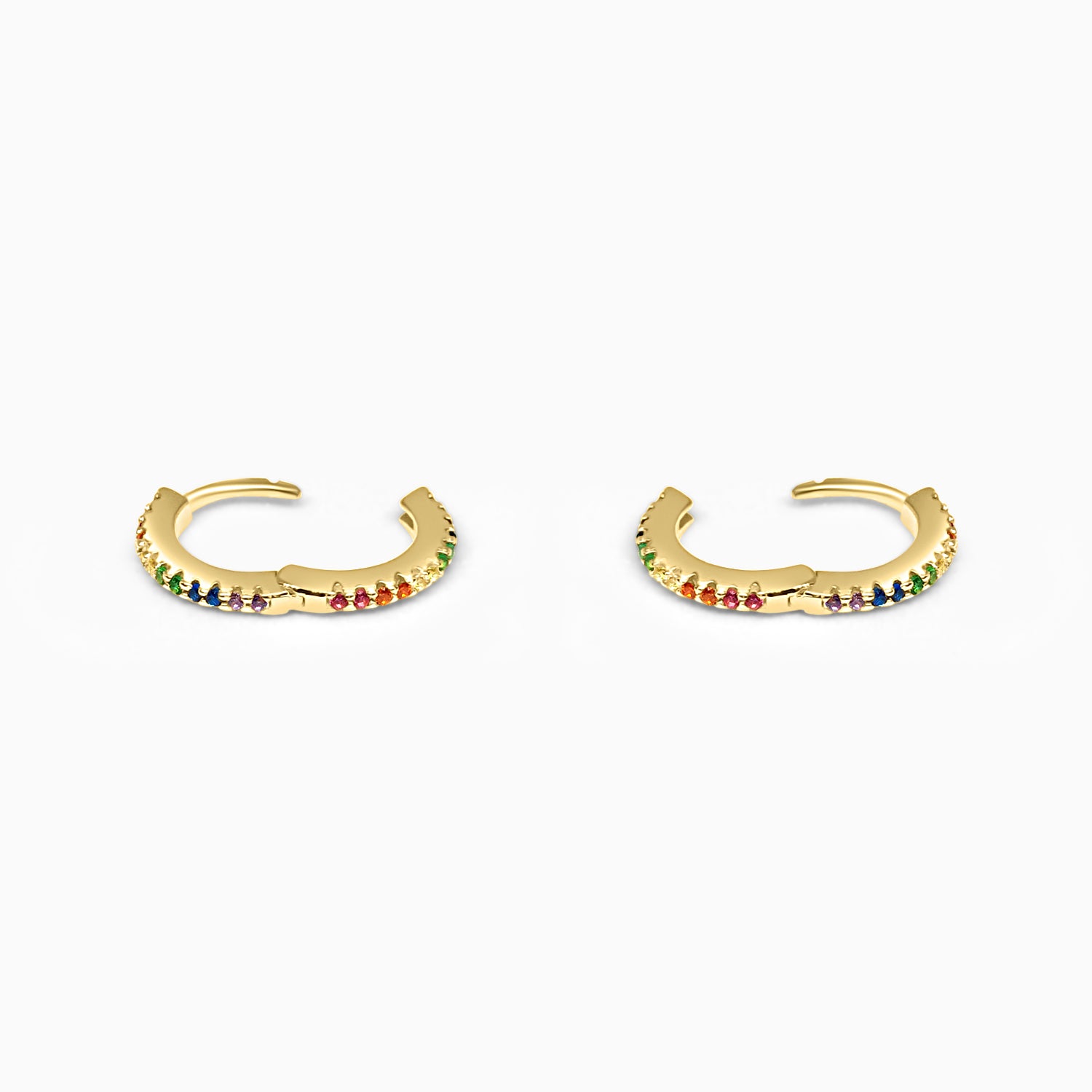 Silver Gold Multi Tone Gemstone Hoop Earrings