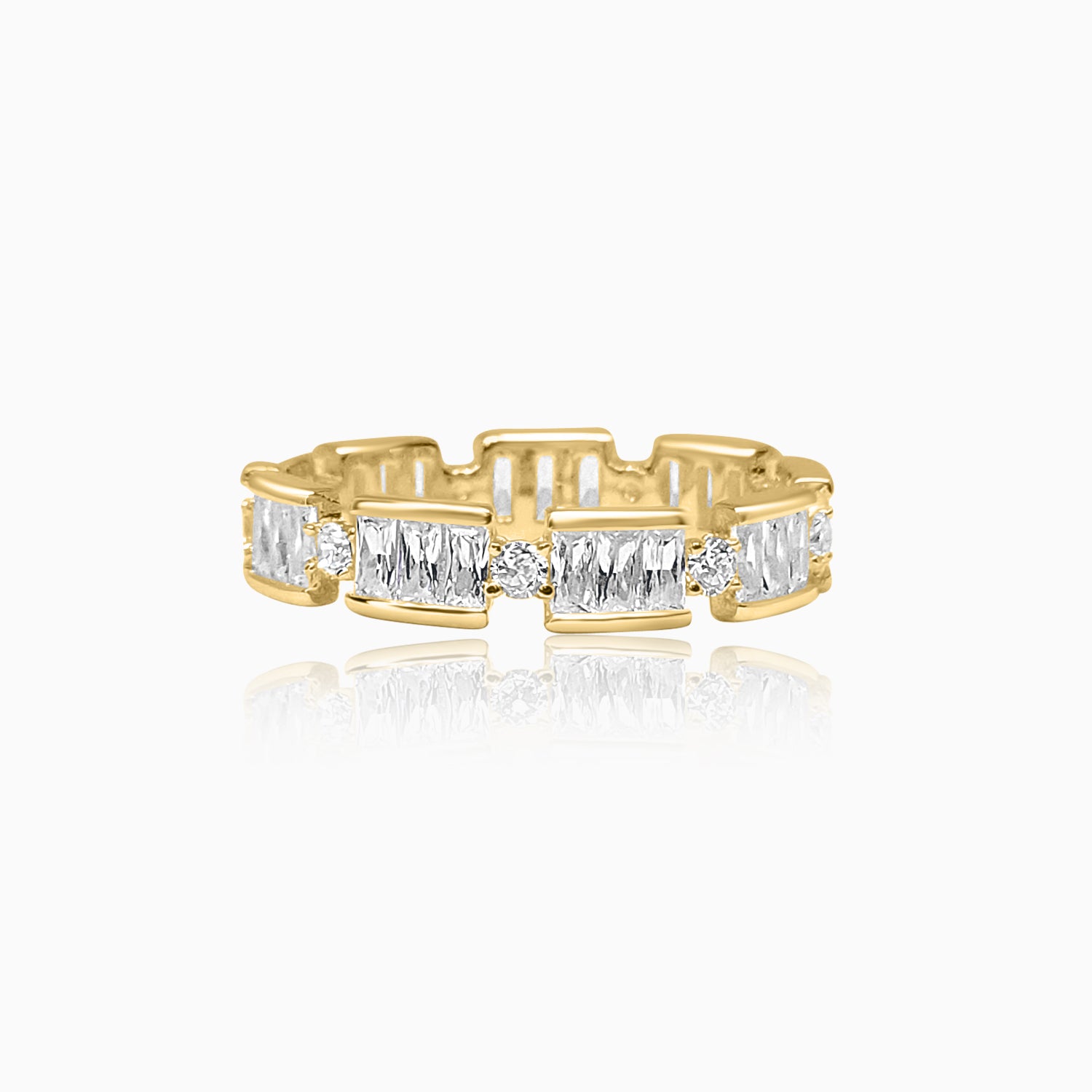 Silver Gold Sparkling Grandeur Ring