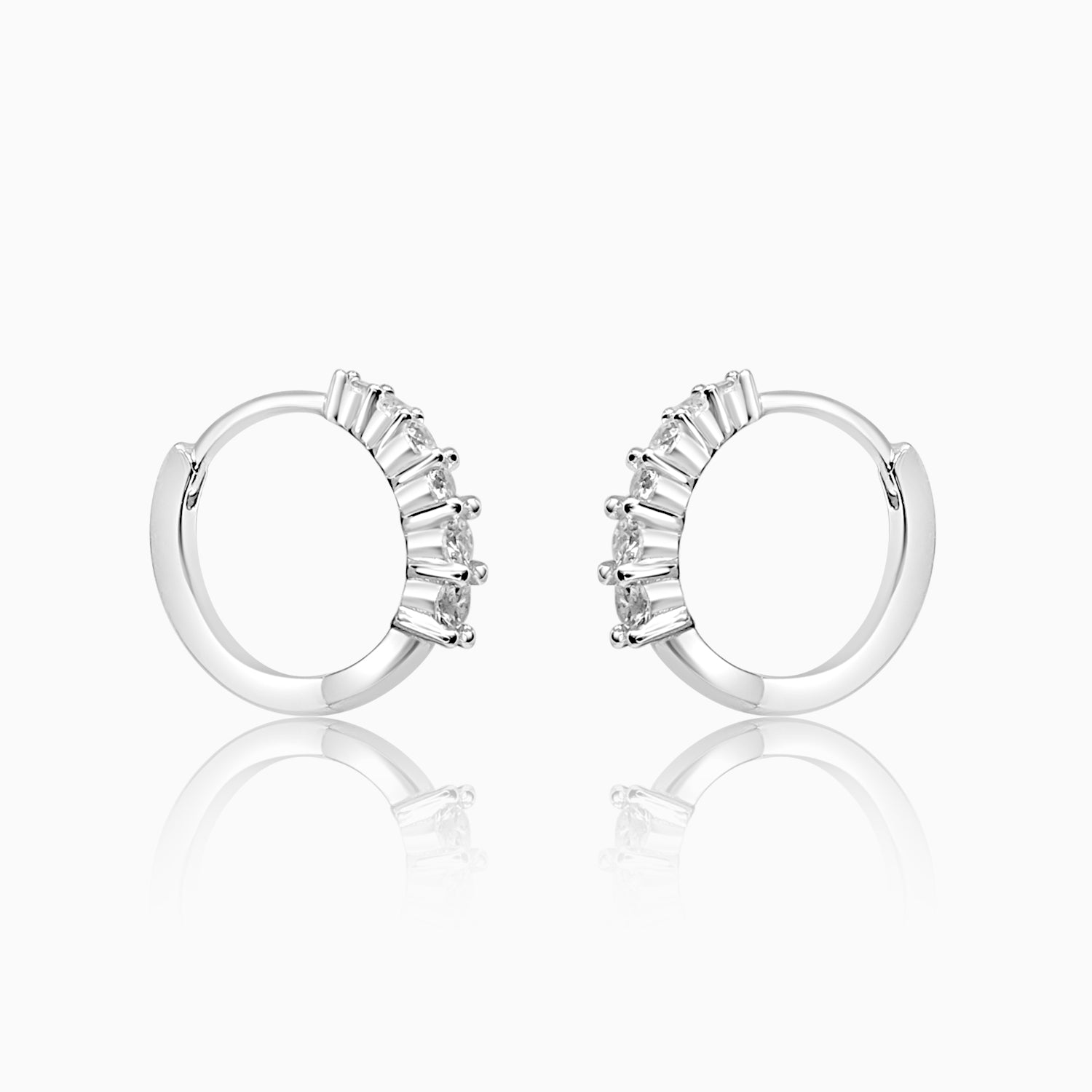 Silver Seis Zircon Hoop Earrings