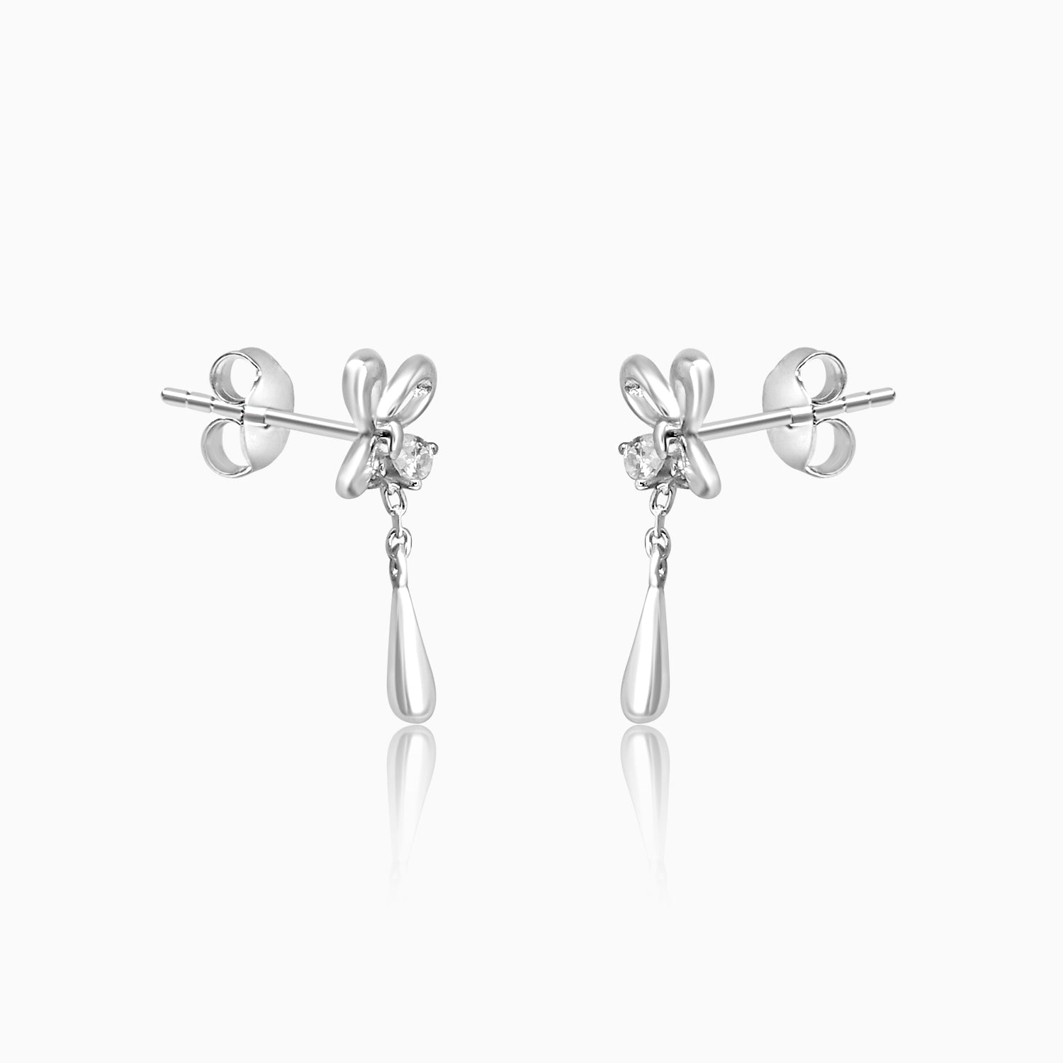 Silver Butterfly with Dangler Earrings