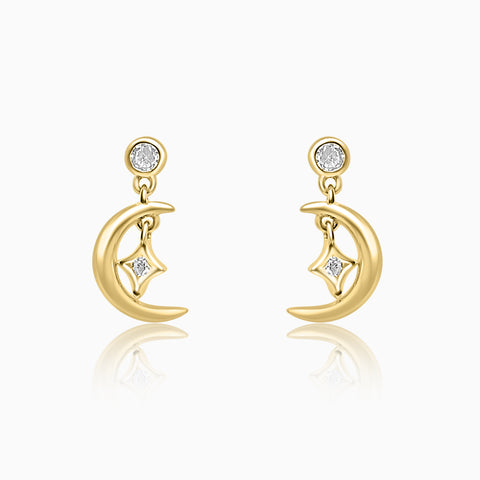 18K Yellow Gold Moon Type Hoop Earrings – HLY Avenue Jewelry