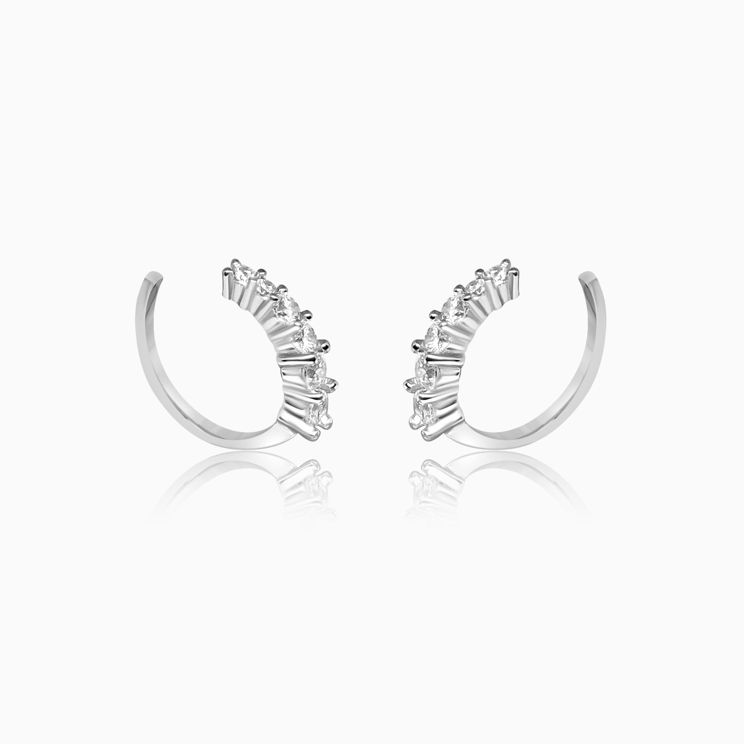 Silver Seis Zircon Earrings