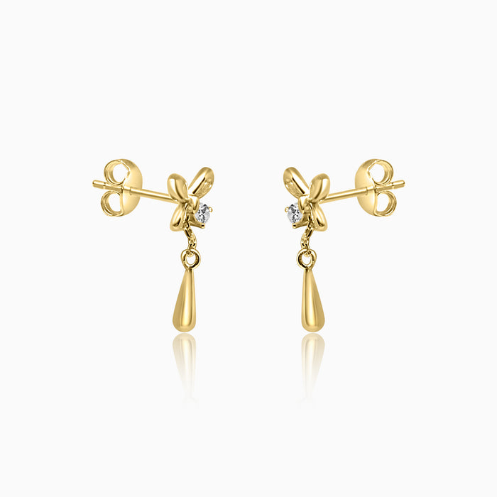 Silver Gold Butterfly with Dangler Earrings