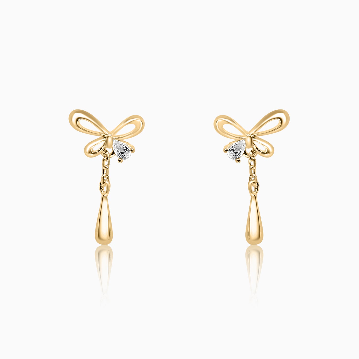 Silver Gold Butterfly with Dangler Earrings