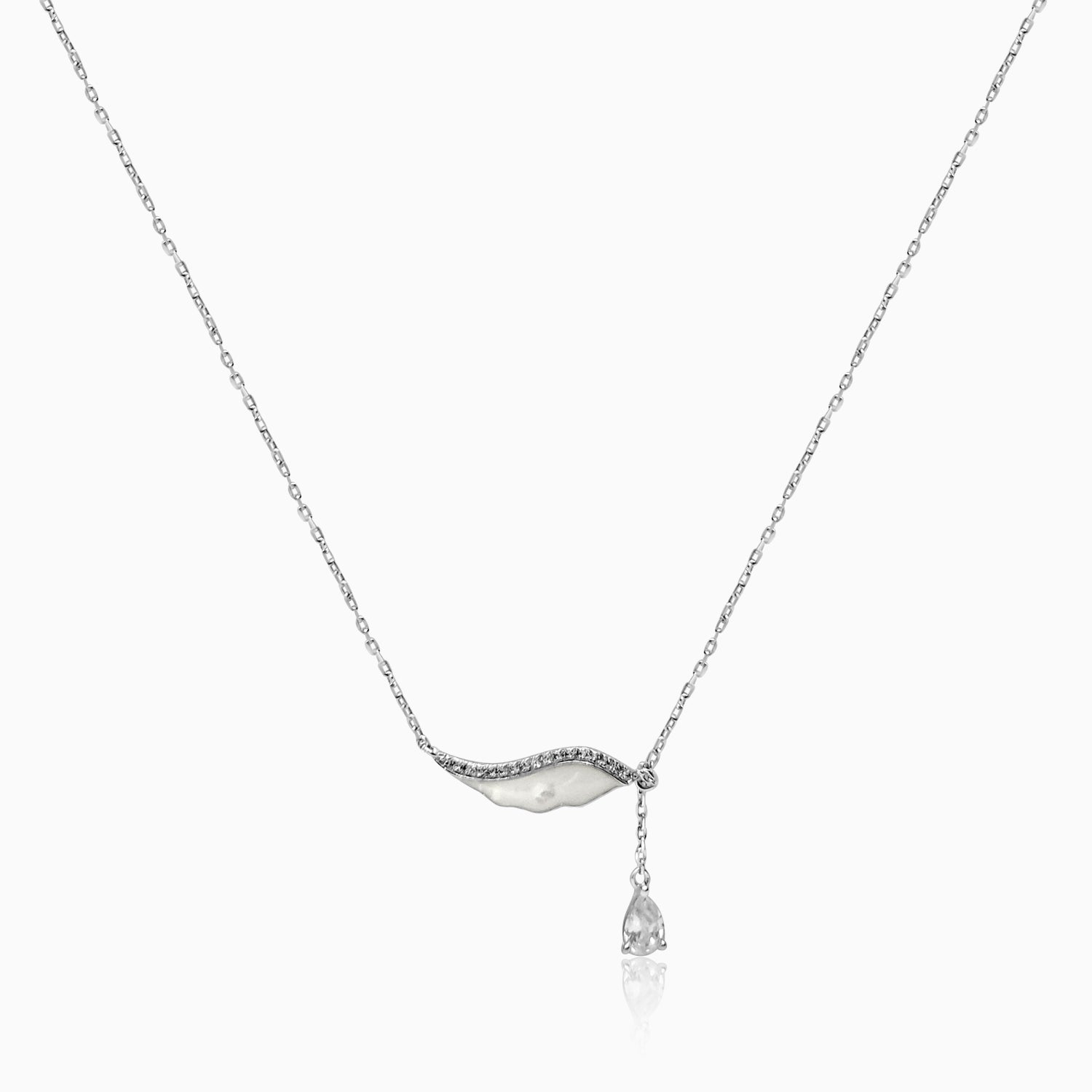 Silver Sea Relic with Solitaire Drop Necklace