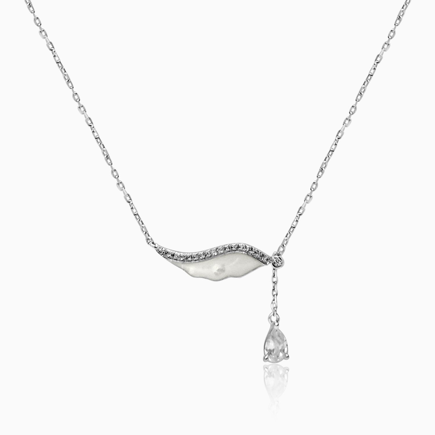 Silver Sea Relic with Solitaire Drop Necklace